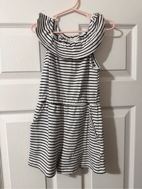 Copper Key Black and White Striped Girls Romper